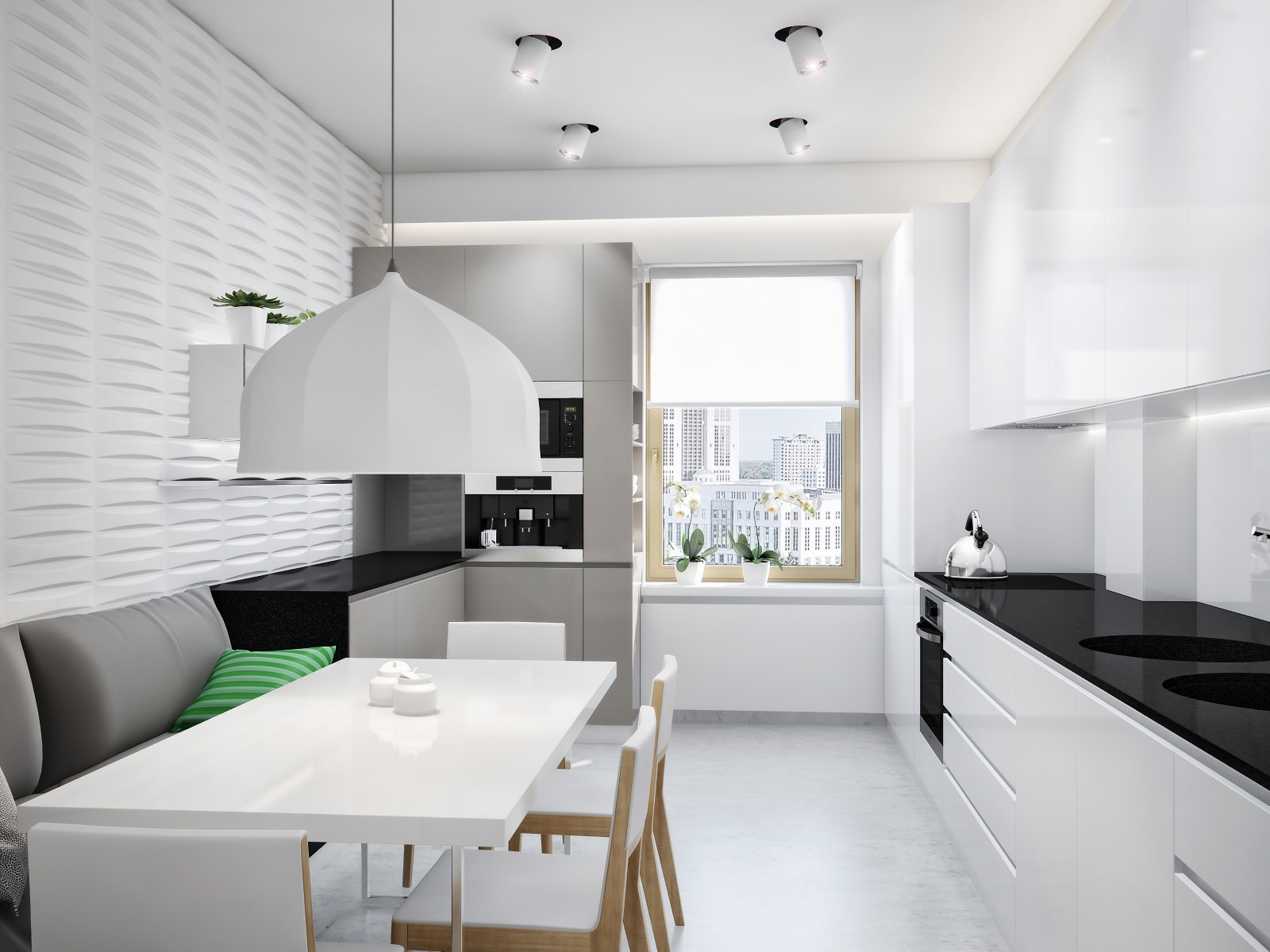 cozinha grande minimalista