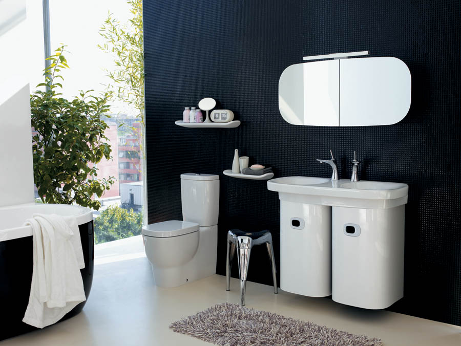 Prachtige zwart-witte badkamer