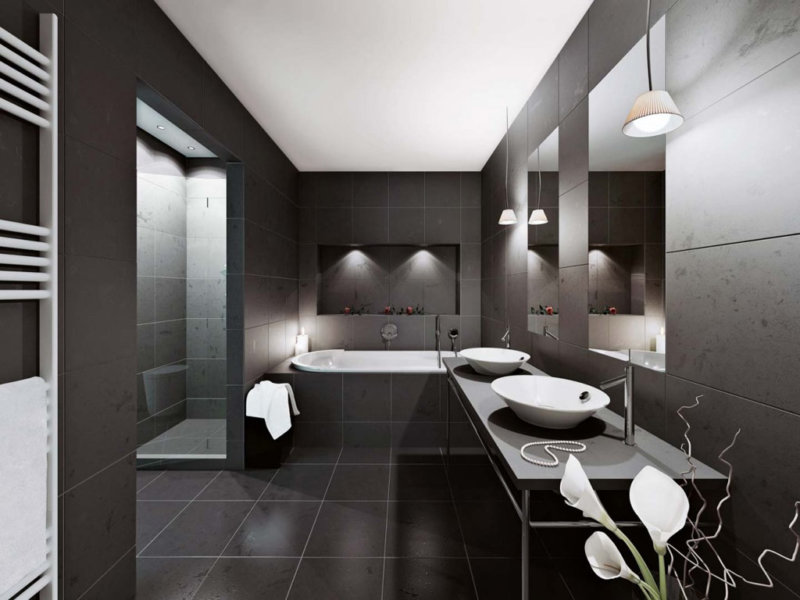 A fekete-fehér fürdőszoba gondozást igényel