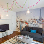 výzdoba steny v fotografickom dizajne obývacej izby
