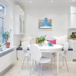 High-tech white kitchen design in a city apartment