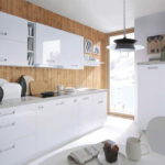 White kitchen design in scandinavian interior