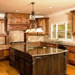 design of a large kitchen made of natural materials