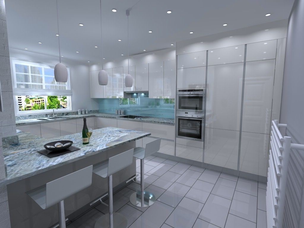 lighting in a large kitchen