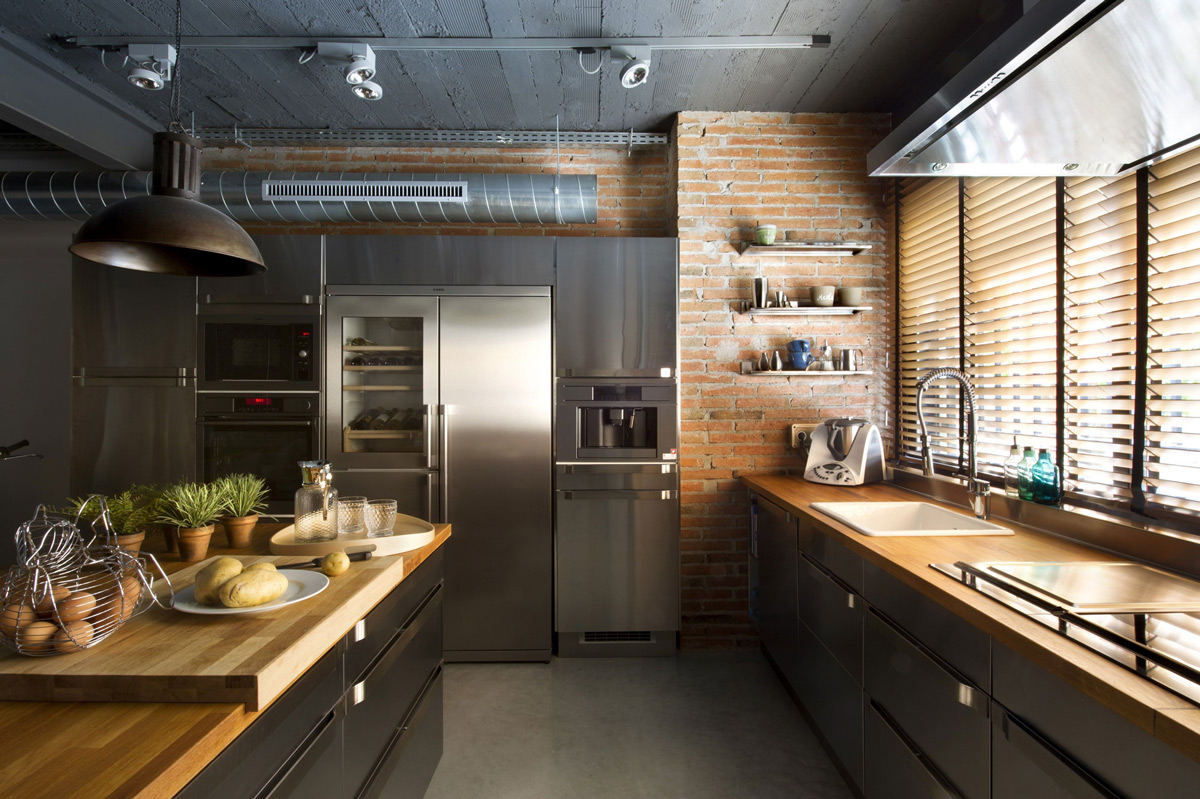large loft style kitchen design