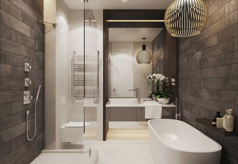 Design and layout of the bathroom 6 sq m