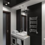 Design de banheiro de alta tecnologia com ângulos retos