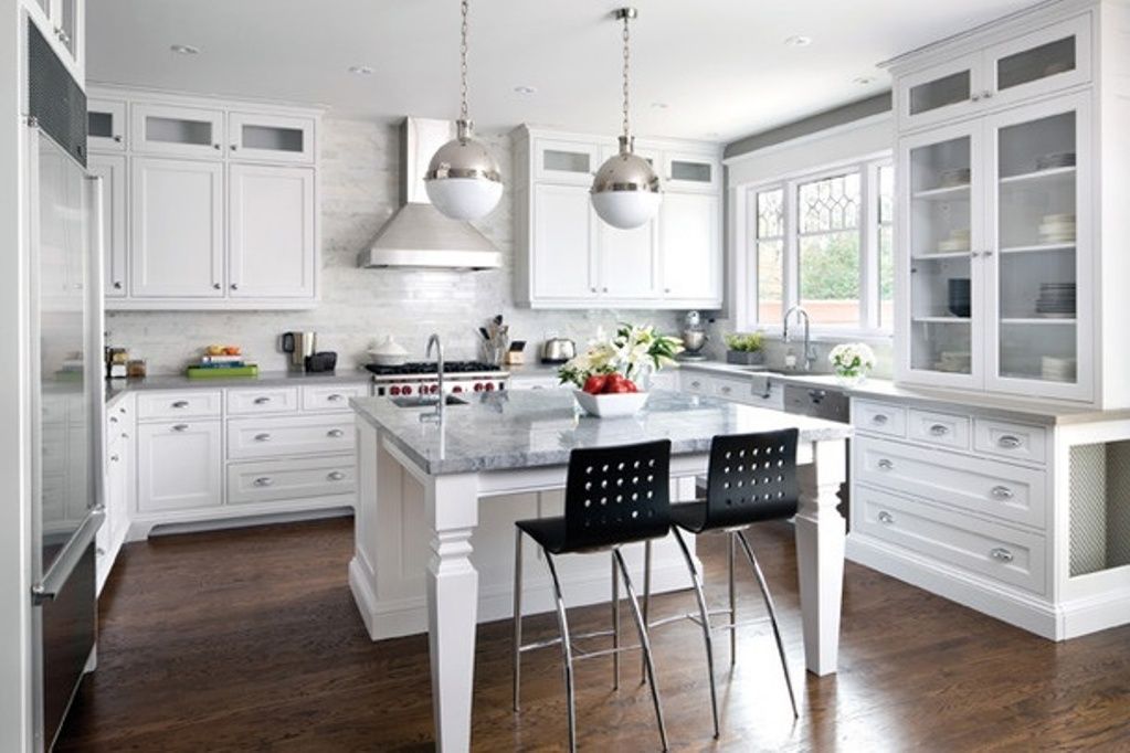 White kitchen interior in country style