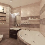 design av et bad kombinert med toalett i leiligheten