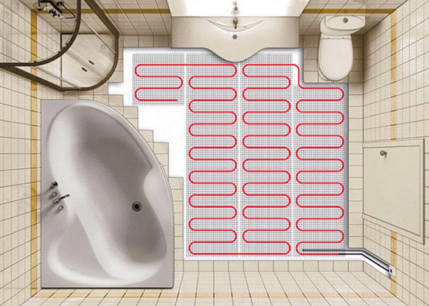 Large bathroom underfloor heating