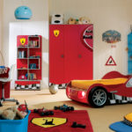 Decor of a children's room for a young race car driver