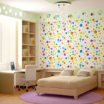 Decor kids room wallpaper with colorful balloons