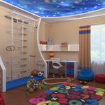 Decor kids room ceiling with starry sky