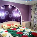 Aydınlatma ve fotoğraf baskısı ile dekor yatak odası kemer