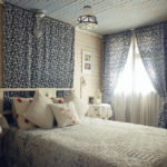 Bir ülke yatak odası Tekstil alaca alaca dekor