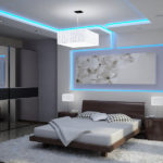 Arkadan aydınlatmalı neon yüksek teknoloji yatak odası dekoru