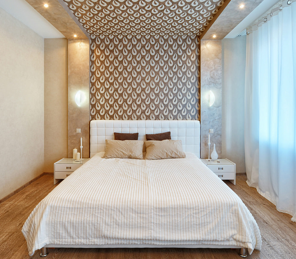 Dekor yatak odası kumaş tavan