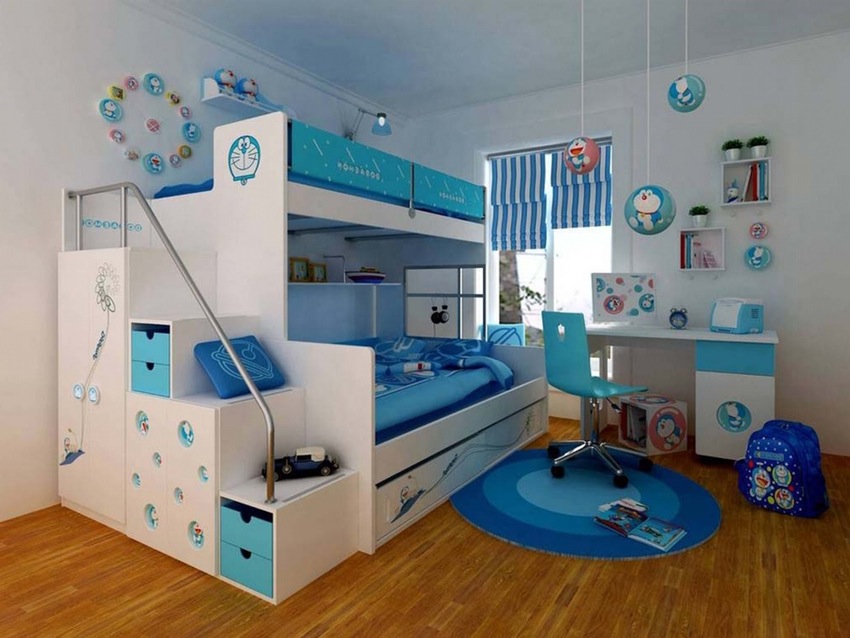 Decor in a children's room for a boy