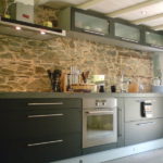Decorative stone in the kitchen stone wall