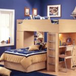 Dizajn detskej izby pre dve nábytkové skrinky pre heterosexuálne deti