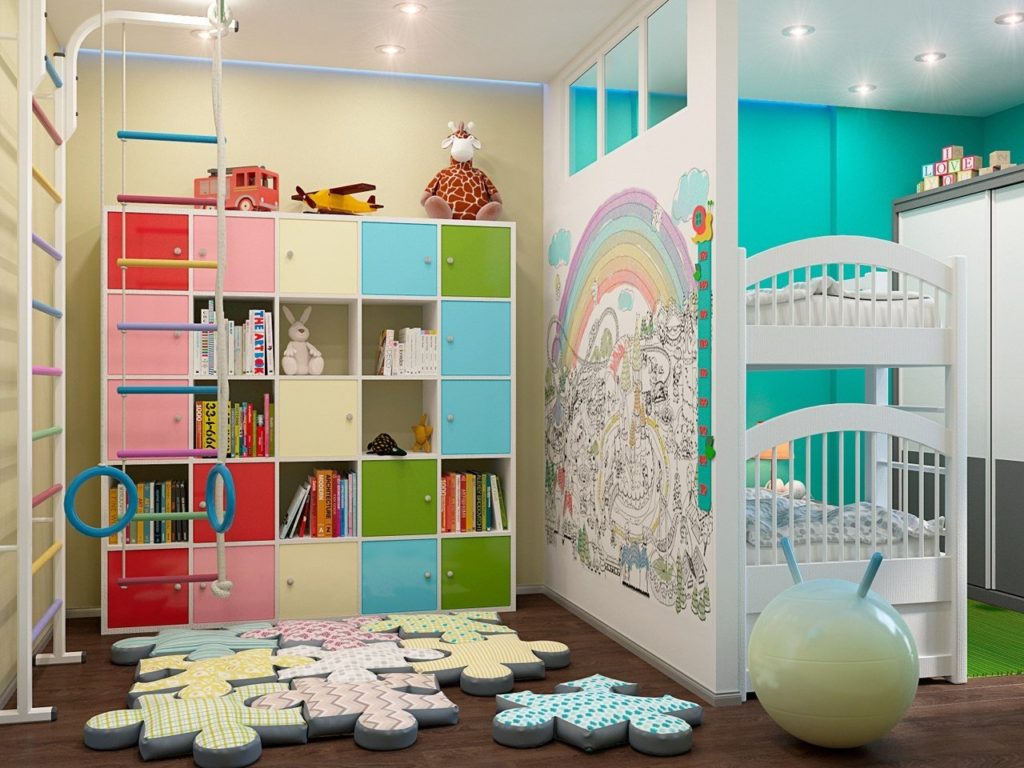 Design av et barnerom for to heterofile barn