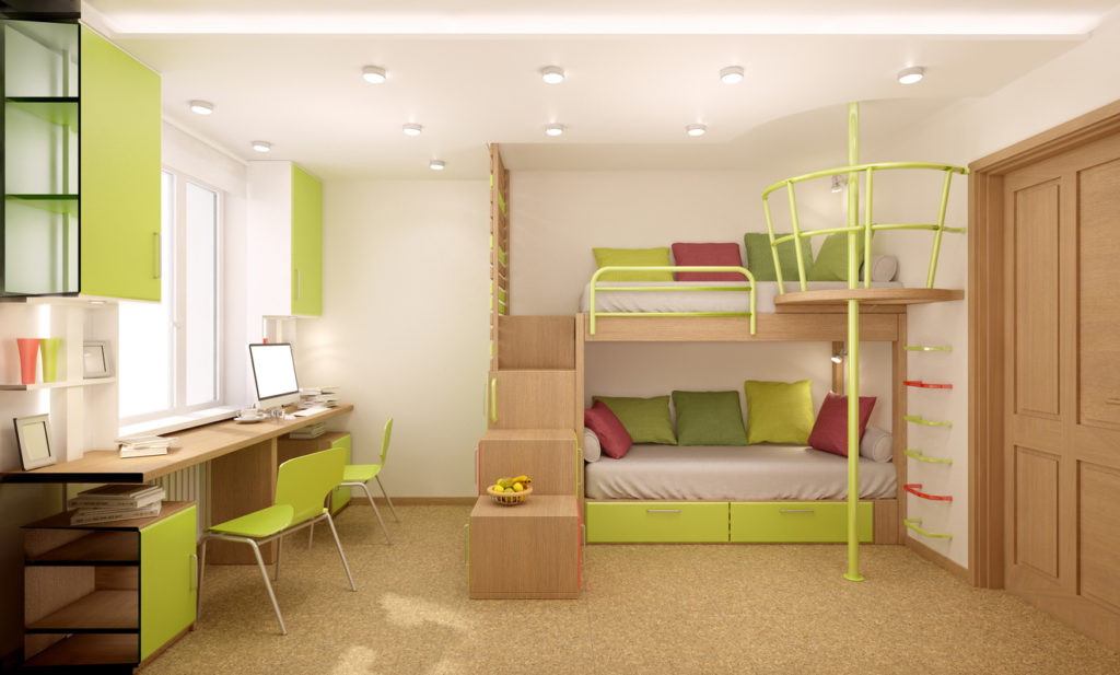 Diseño de una habitación infantil para dos niños heterosexuales.