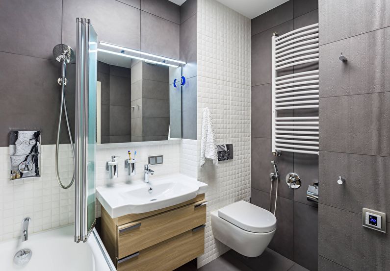 4 sq m bathroom design with mirror