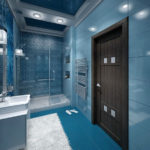 Vannas istabas dizains - 6 kv. M dušas zona ar stikla starpsienu