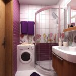 Design salle de bain 6 m² combinaison de différents carreaux de mur