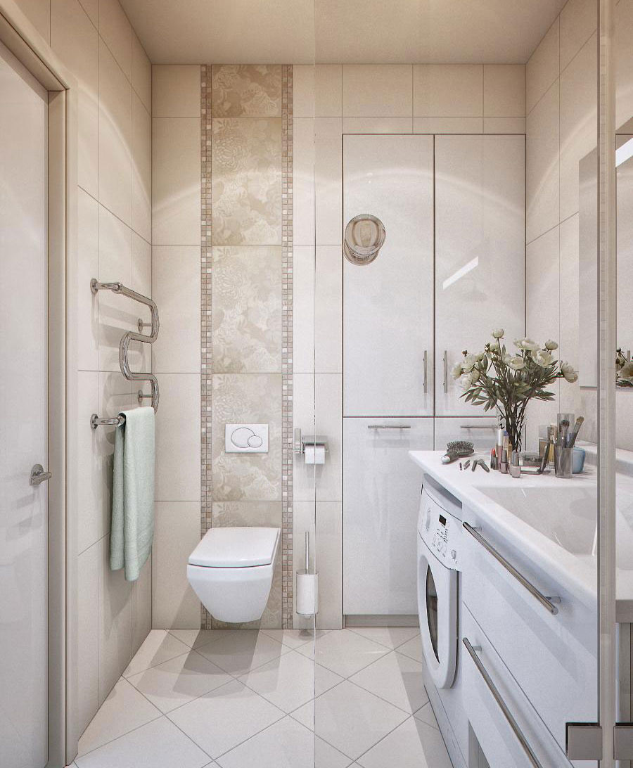 Vannas istabas dizains - 6 kvadrātmetru ērts risinājums