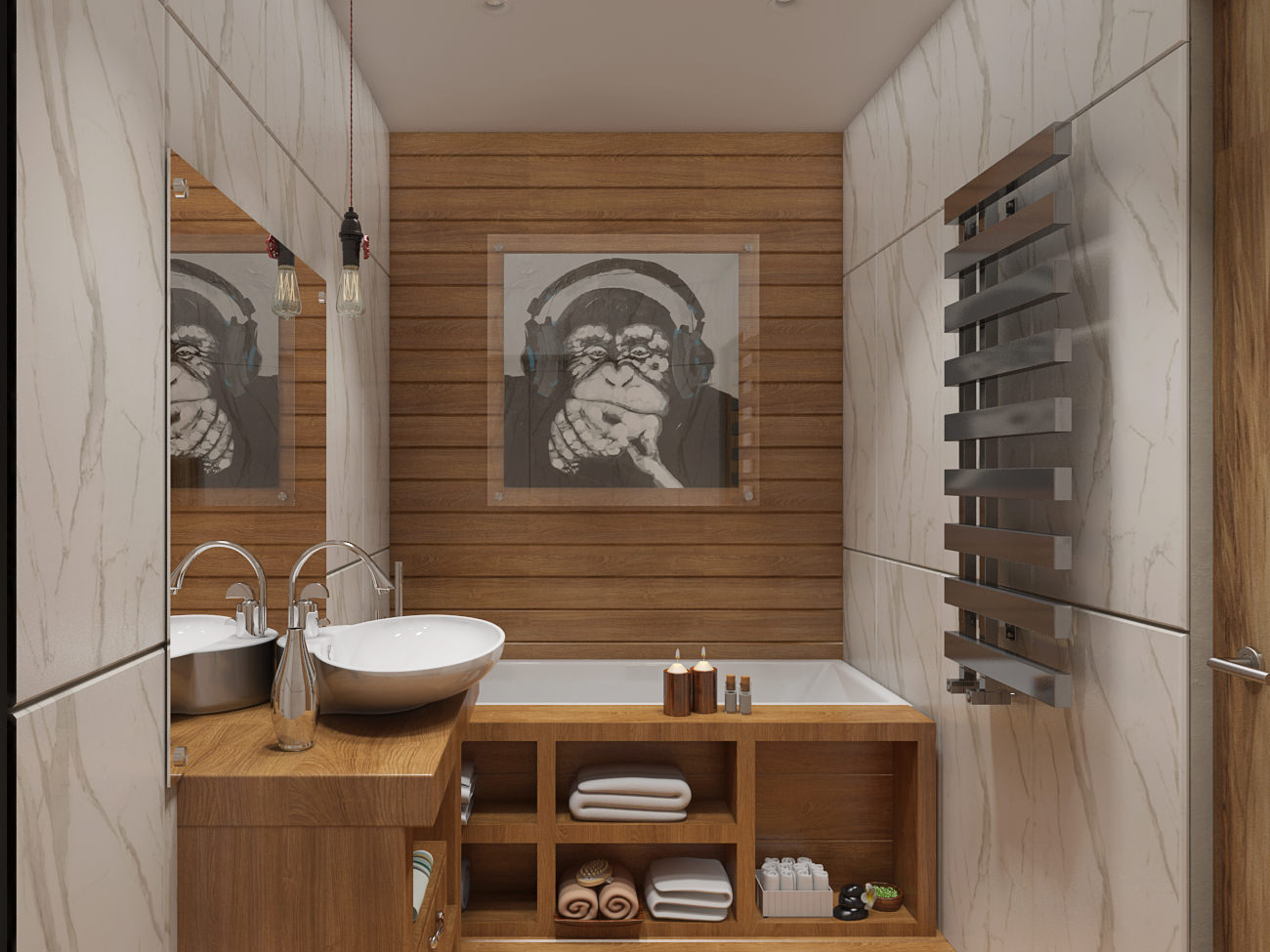 Vannas istabas dizains - 6 kv. M praktiskums un skaistums
