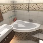 Salle de bain design 6 m² avec carrelage mosaïque