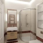 Bathroom design 6 sq m with top lighting