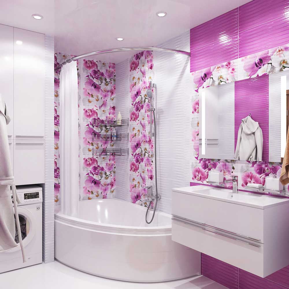Bathroom design 6 sq m wide selection of colors