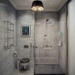 Minimālā stila vannas istabas dizains 6 kv m