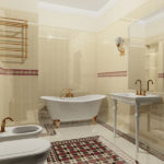 Mūsdienīgs vannas istabas dizains 6 kv m