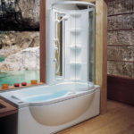 Baignoire design 6 m² en combinaison avec douche
