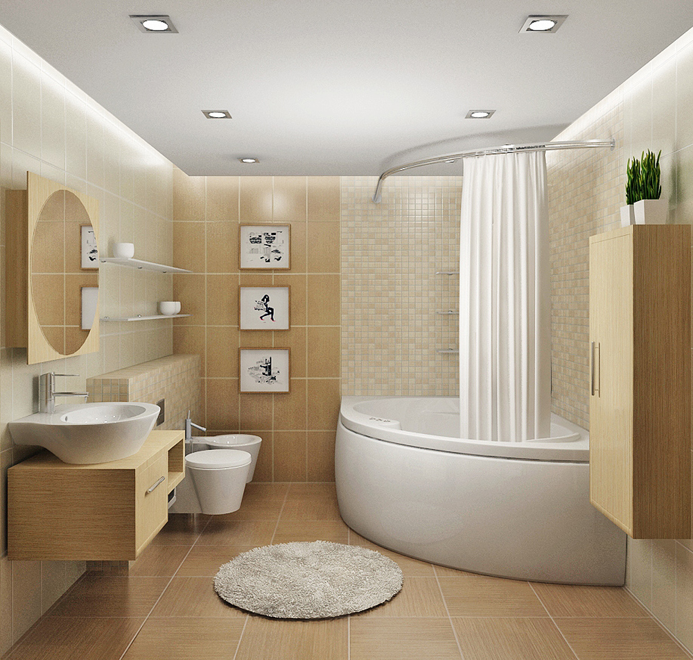 Vannas istabas dizains 6 kv. Mēbeļu