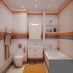 Vannas istabas dizains ar trim pamatkrāsām