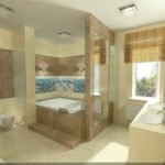 Design del bagno in marmo ad alta tecnologia in una casa privata in marmo