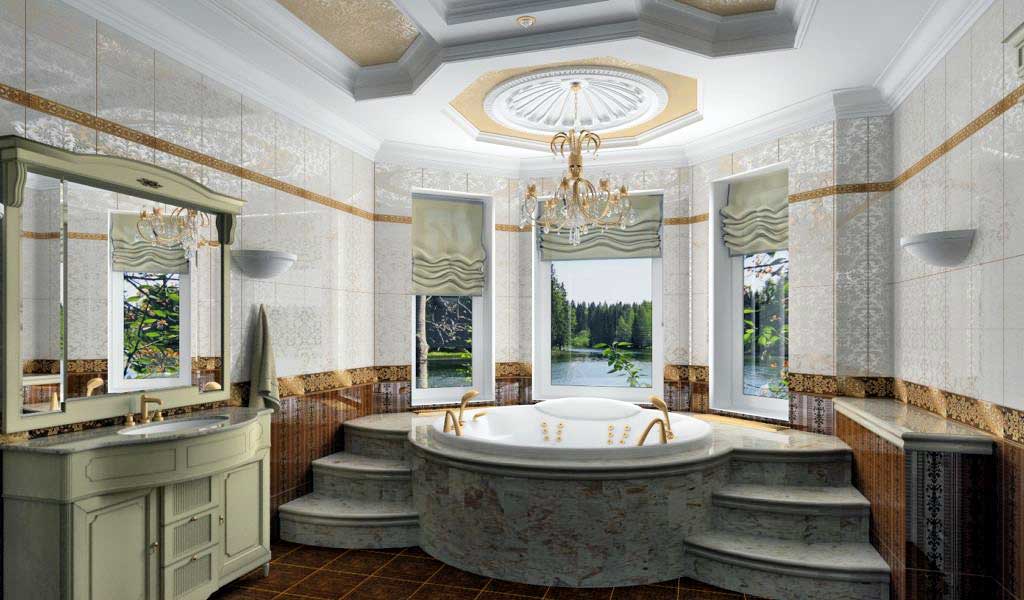 Diseño de un baño en una casa privada atractivo y conveniencia