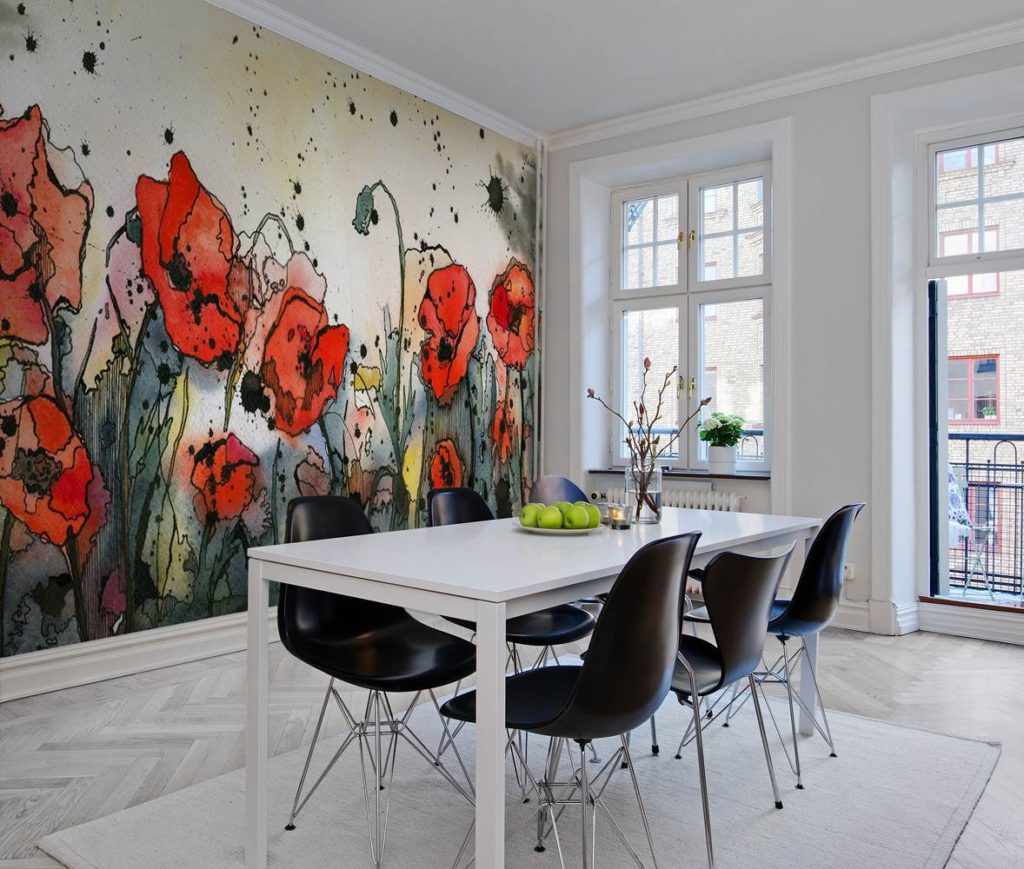 Nástenné maľby v interiéri kuchyne