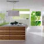 Interiér kuchyne v nástennej maľbe v ekologickom štýle