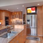 Kitchen refrigerator with island design