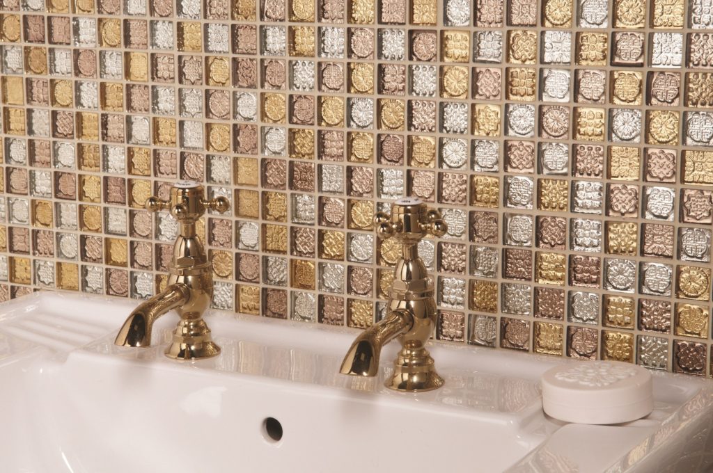 Glass mosaic for a bathroom