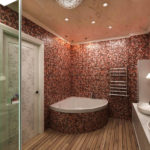 Mozaika v koupelně na stěnách a vany