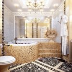 Mozaīka vannas istabā modernā stilā