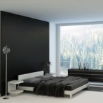 Wall decoration in the bedroom black accent