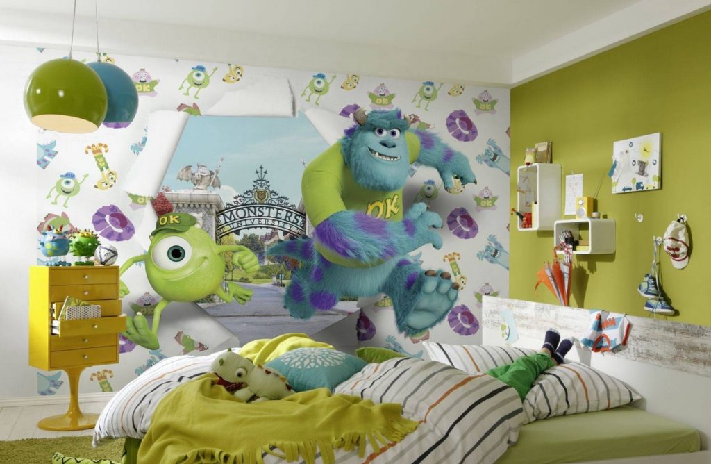 sienu dekorēšana guļamistabas bērnu izdrukās