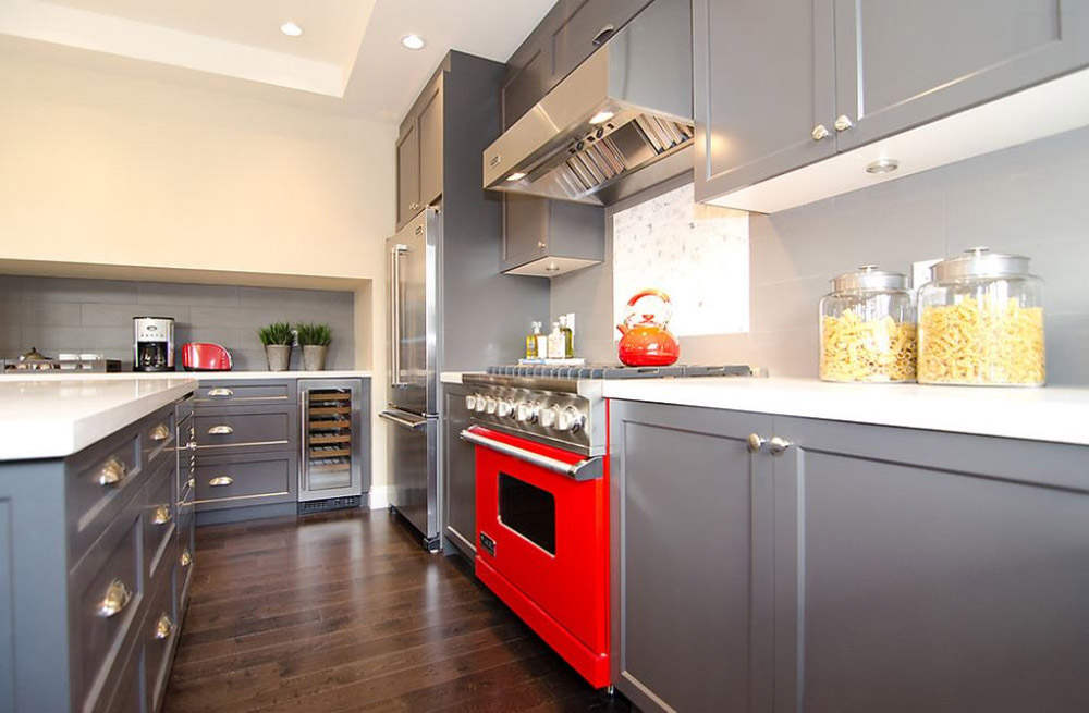 Gray kitchen palette accents in home decoration